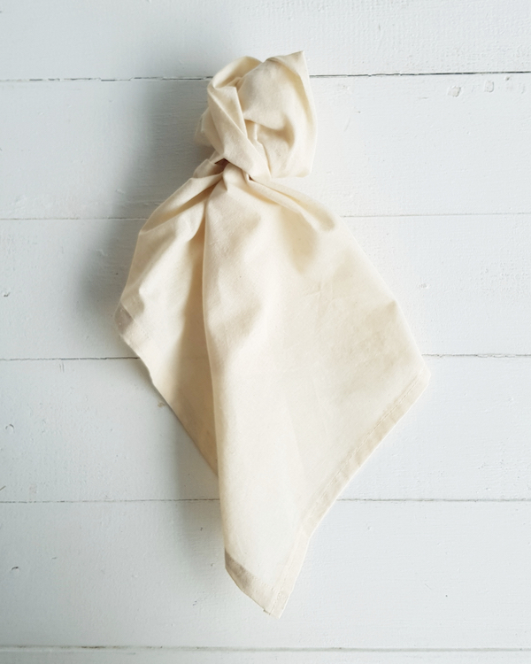 Stitched Calico Linen Napkin - Ivory